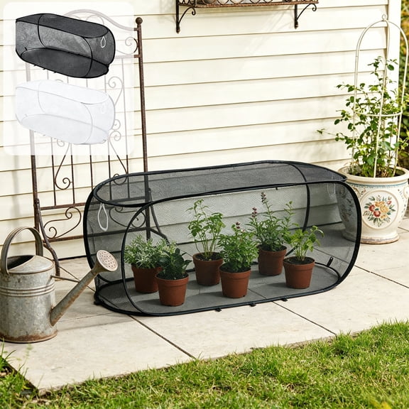 Foldable Plant Cover Tent Garden Netting Mesh Screen Protector Sunshade Net Cloth Shelter for Potted Plants Flowers Vegetables Backyard Patio Greenery, 17.72" x 17.72" x 39.37", AKLJWH