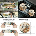thumbnail image 5 of KUIFORTI Butterfly Flower Pattern Car Seat Covers Full Set 15 Piece Car Seat Cover Steering Wheel Cover Seatbelt Covers Car Cup Coasters Car Trash Can Car Storage Box Rear View Mirror Cover Keychain, 5 of 6