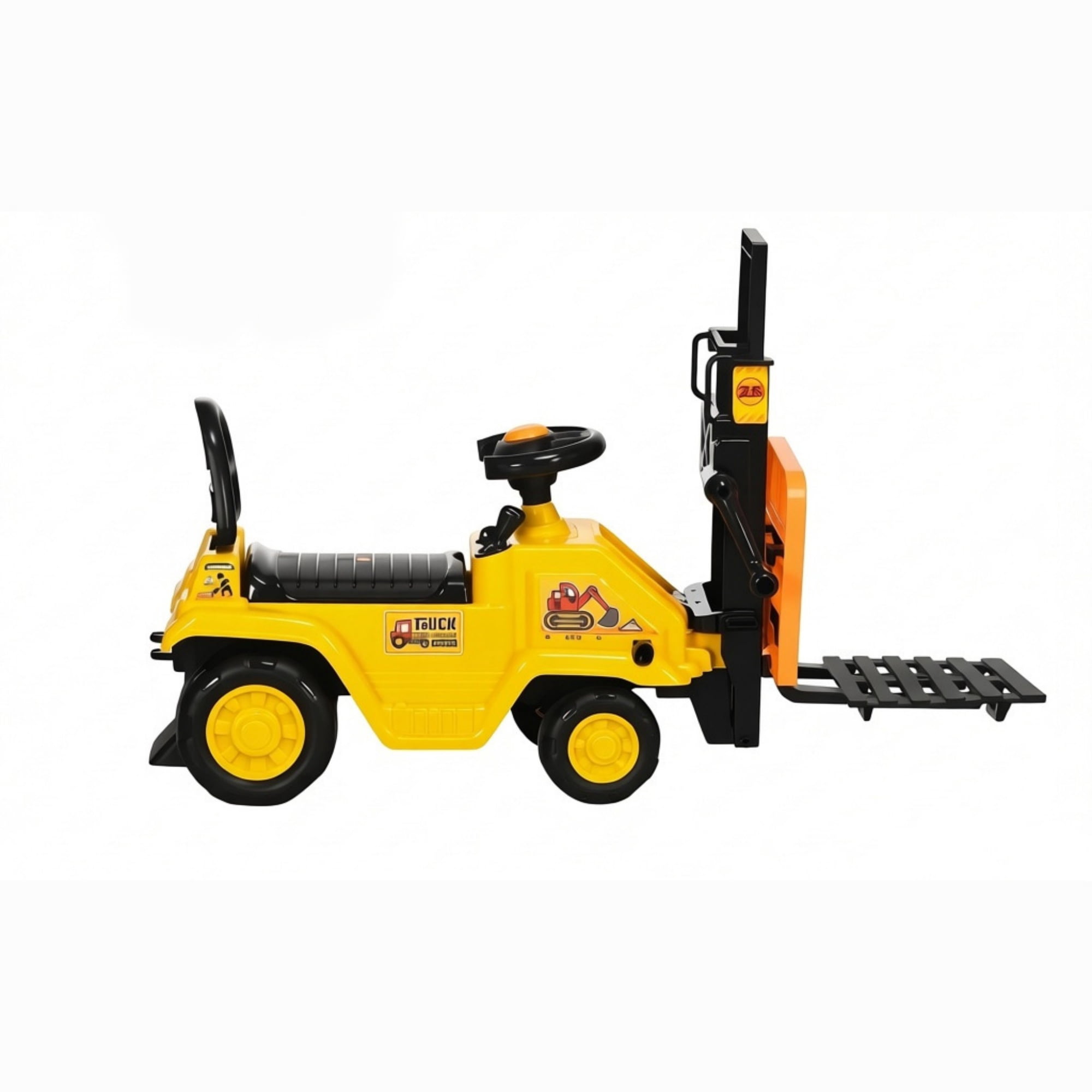 Forklift Ride-on Toy, Sit and Scoot Construction Toy with Under Seat Storage for 3-Year-Old Boys & Girls