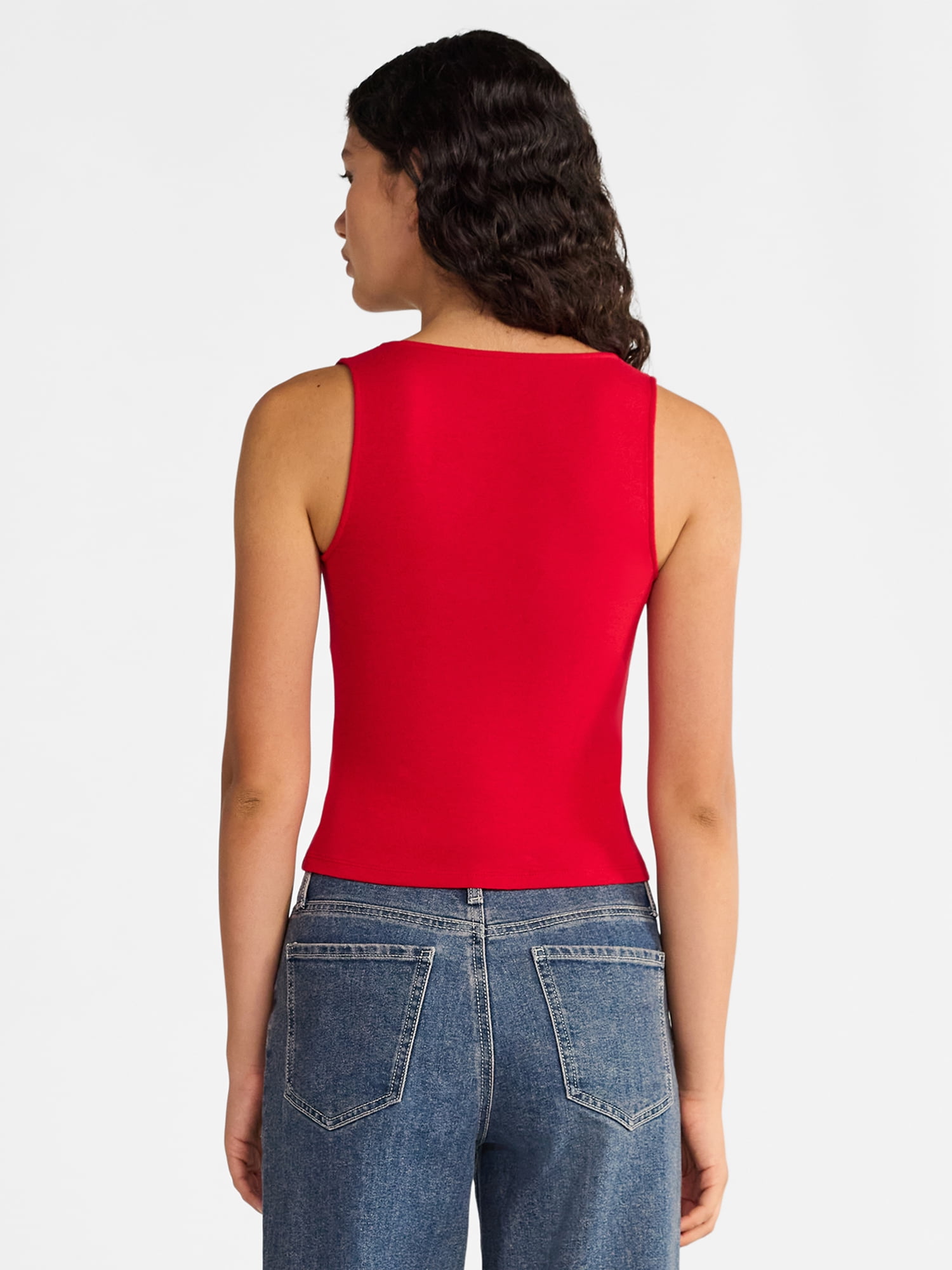 No Boundaries Plunge Neckline Tank Top, Women’s