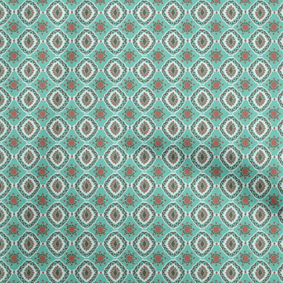 oneOone Polyester Spandex Dusty Teal Green Fabric Asian Block Quilting Supplies Print Sewing Fabric By The Yard 56 Inch Wide