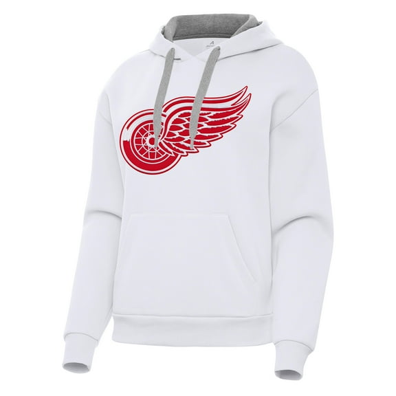 Women's Antigua White Detroit Red Wings Victory Pullover Hoodie