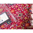 thumbnail image 6 of 2.5' x 10' Fuchsia Pink and Yellow Bohemian Floral Rectangular Rug Runner, 6 of 8