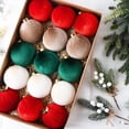 thumbnail image 4 of Bolas navideñas de terciopelo flocadas TUTUnaumb de 3.15 pulgadas, adornos navideños con degradado flocado, 15 piezas, adornos navideños para fiestas, bodas, decoración colgante para árbol de Navidad, 4 of 6