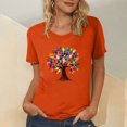 thumbnail image 2 of Dadaria Tee Femmes Chemise Orange Manches Courtes T-Shirt Col Rond Hauts Été Chandail Blouses 2TG, 2 of 5