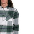 thumbnail image 2 of Brooklyn Cloth Men's Button Down Thermal Lined Flannel Shacket, Plaid, Polyester, Green, Medium, 2 of 5