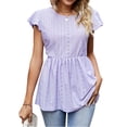 thumbnail image 1 of Mujer Túnica Fluida Tops Cuello Redondo Ojales Tops Sin Mangas Volantes Ajuste Suelto Tira De Cordones Espalda Camisas Casuales, 1 of 8