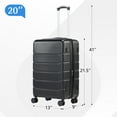 thumbnail image 4 of MCQ 20 Inch Carry on Luggage with Spinner Wheels, Hard Shell ABS Suitcase Lightweight Expandable Rolling Luggage, Black, 4 of 8