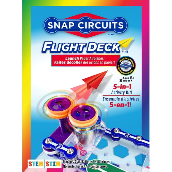 Snap Circuits® Science STEM Electronics FLIGHT DECK (SCFLTKITFR) 5 Projects, Learn by doing®