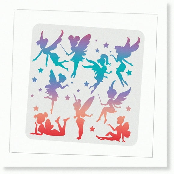Fairy Magic Stencils - 11.8x11.8inch Reusable Templates for Enchanting Wood, Floor, Wall, and Fabric Art