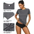 thumbnail image 5 of Women's Solid Color UPF 50+ Rash Guard Raglan Short Sleeve Swimwear Shirt Quick Dry Tops, 5 of 6