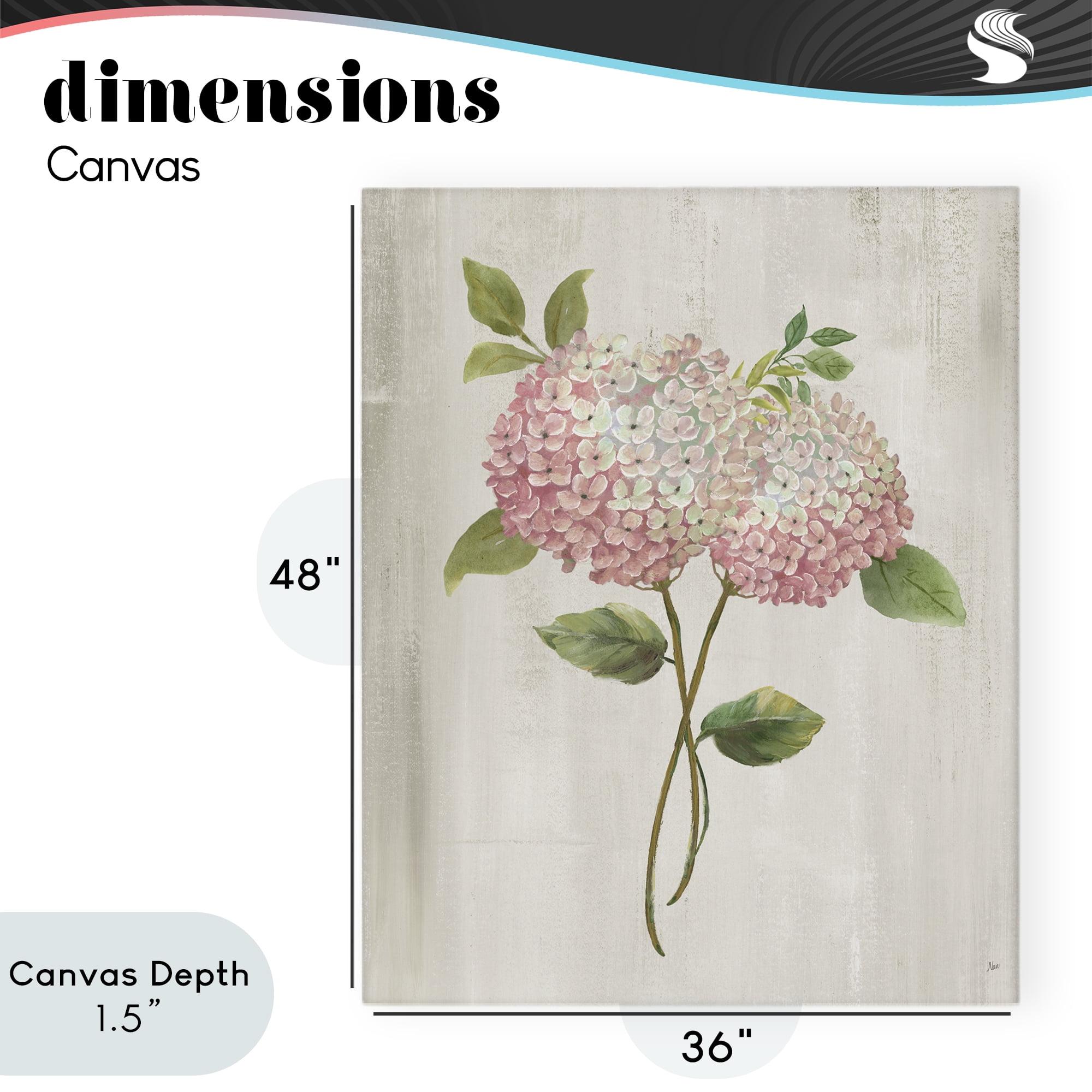 Stupell Industries Vintage Pink Hydrangea Canvas Wall Art, design by Nan