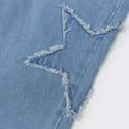 thumbnail image 4 of KAUOD Girls Vintage Jeans Heart Ripped High Waist Denim Pants Kids Straight Washed Retro Distressed Denim Trousers Bottom, 4 of 9