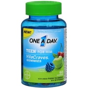One-A-Day Vitacraves Teen For Him Gummies, Assorted 60 ea (Pack of 3)