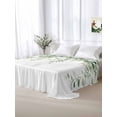 thumbnail image 5 of Green Eucalyptus Branches King Size Flat Sheet, Wrinkleproof & Fadeproof Cooling Flat Bed Sheet Only, Spring Botanical Leaves Vines Breathable Soft Bedding Top Sheets 105 x 98 Inches, 5 of 8