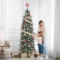 thumbnail image 4 of Ourlova 2025 Christmas Spray White Head Mixed Automatic Tree with Medium Round Pine Cone Pencil Tree 7.5ft, 4 of 8