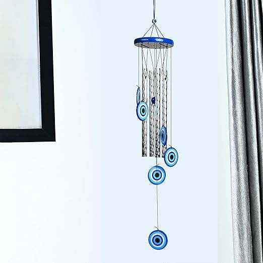 Colorful 6 Pipe Wind Chimes Positive Energy for Wall Hanging, Home Décor, Living Room, Balcony & Garden Indoor and Outdoor Use Peaceful Soothing Sound Housewarming Gift 38 Inch
