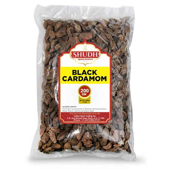 SHUDH Black Cardamom Pods 200 GM | Whole Kali Elaichi Indian Spice ~ All Natural | Vegan | Gluten Friendly | NON-GMO | Indian Origin