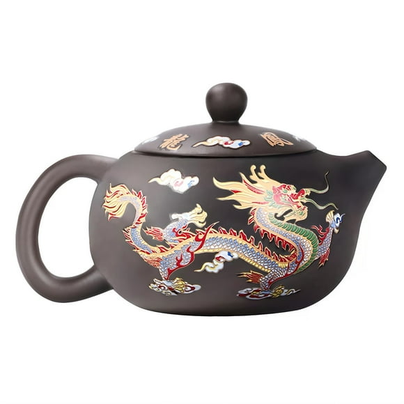 Hand Made Dragon And Phoen Ix Color Changing Purple Clay Teapot Zisha Tea Set Kettle Kun GFu Tea Pot Tea Lover‘s Gift (TeaPot)