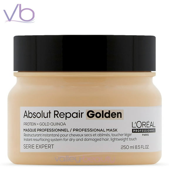 L’Oreal Professionnel Serie Expert Absolut Repair Protein   Gold Quinoa Golden Masque | Deep Treatment for Dry, Damaged Fine to Medium Hair, 250ml