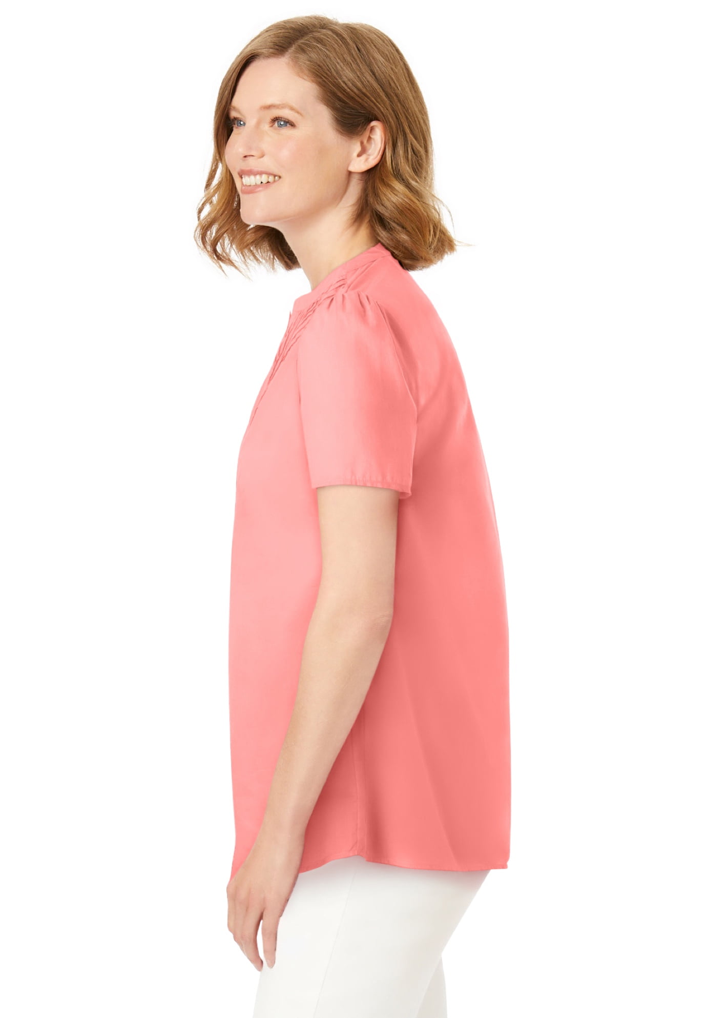 Plus Size Pintucked Half-Button Tunic - image 3