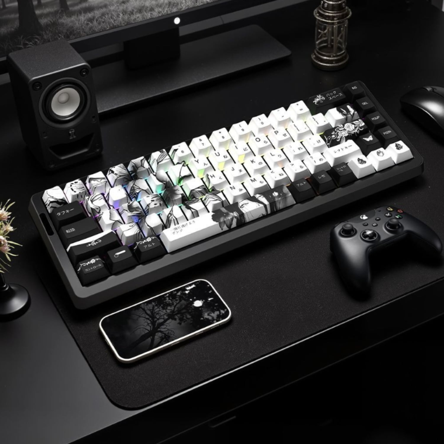 Reze Theme Side Print Keycap Set, OEM Profile 129 Keys PBT for Wooting 60HE & Mad68