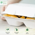 thumbnail image 2 of Plant Plate Compostable Takeout/to-Go Container, 9x6 Clamshell with 2 Compartments, Made of Bagasse, 250 Pcs/Box, 2 of 4