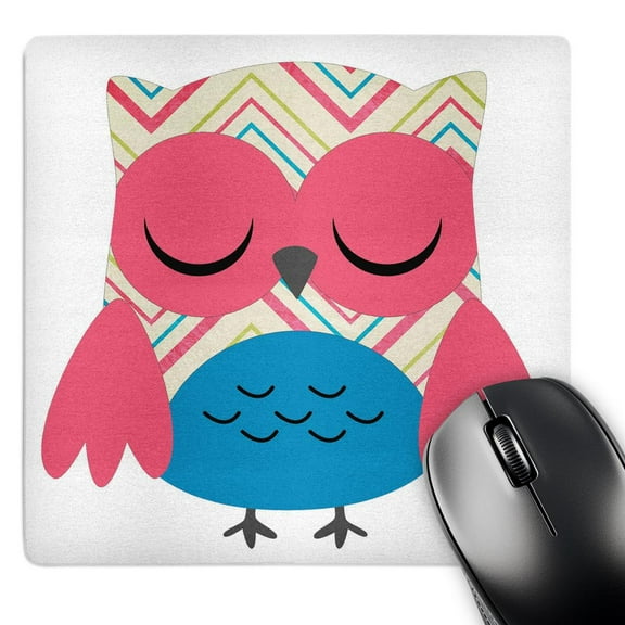 3dRose, Cute Pink Chevron Striped Owl, MousePad