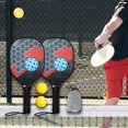 thumbnail image 1 of Raquetas de pickleball perfecl de madera 15.7 pulgadas 2 Paletas 2 bolas rojo, 1 of 8