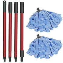 HomeTimes 30.11 to 57.67'' Spin Mop Replacement Handle, 2 Microfiber Mop Heads Compatible With O-Cedar Commercial Wet Mop Refills, Striped mop Accessory Parts