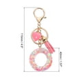thumbnail image 2 of Uxcell Initial Letter Keychain, Letter O Heart Design Charm with Tassels Decorative Alphabet Pendants for Bag Backpack DIY Craft, Pink, 2 of 6