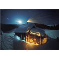 thumbnail image 2 of wall26 - Tourist Heated by The Fire in a Cold Night, Near-Summer Dwelling Shepherds - Removable Wall Mural | Self-Adhesive Large Wallpaper - 66x96 inches, 2 of 6