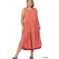 thumbnail image 2 of Zenana's Women & Plus Round Neck Sleeveless A-Line Ruffle Tiered Casual Sun Maxi Dress, 2 of 2