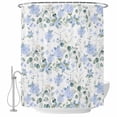 thumbnail image 2 of Blue Flower Waterproof Fabric Shower Curtain,Sage Green Eucalyptus Leaf Farmhouse Country Waterproof Fabric Shower Curtain for Bathroom Curtains Bathtubs Shower Curtains with 12 Hooks Small 36x78in, 2 of 8