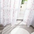 thumbnail image 6 of Deconovo Sheer Curtains 96 inches Long, Kids Room Pink Leaves Embroidered Drapes, Rod Pocket Voile Panels - 2 Panels, Each 52x96 in, Pink, 6 of 7