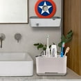 thumbnail image 4 of Electric Toothbrush Holder for Bathroom, Toothbrush and Toothpaste Organizer Countertop Toothbrush Caddy with 2 Adjustable dividers and Anti-Slip Base for Family&Kids, 4 of 7