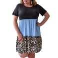 thumbnail image 1 of HOTAPEI Womens Plus Size Dresses Crew Neck Leopard Print Casual Midi Dress Plus Size T-shirt Dress (1X-5X), 1 of 7