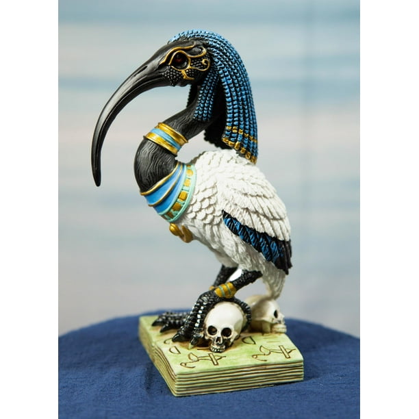 Egyptian God Ibis Headed Thoth White Flamingo Standing On Skull And Book  Statue - Walmart.com