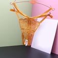 thumbnail image 2 of Women Sexy Transparent Lace Thong Panties Low Rise Hollow Out Design Pearl Comfortable Underwear, 2 of 2