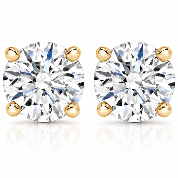 Pompeii 1 Ct TDW Diamond Studs Earrings in 14K Yellow Gold with Screw Backs (H-I,I2-I3)
