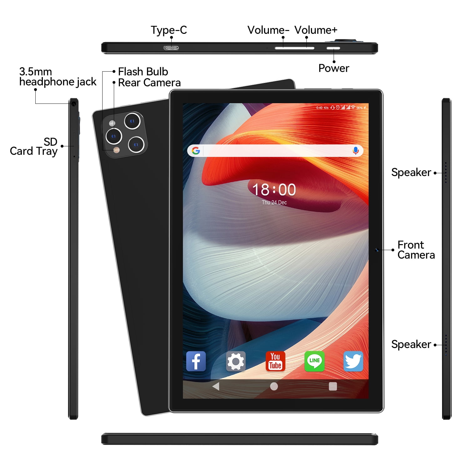 Android 13 Tablet,5G Wi-Fi Tablet with 128GB ROM+16(8+8)GB RAM,10.1 inch Tablet with Case,Octa-Core Processor,1TB Expandable,Dual 13MP+5MP Camera,WiFi,Bluetooth,GPS,IPS FHD Screen,2024 Latest Tablet - Walmart.com Android 13 Tablet,5G Wi-Fi Tablet with 128GB ROM+16(8+8)GB RAM,10.1 inch Tablet with Case,Octa-Core Processor,1TB Expandable,Dual 13MP+5MP Camera,WiFi,Bluetooth,GPS,IPS FHD Screen,2024 Latest Tablet - Walmart.com