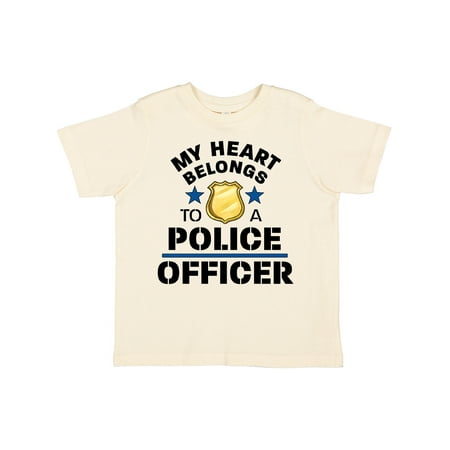 

Inktastic My Heart Belongs to a Police Officer Gift Toddler Boy or Toddler Girl T-Shirt