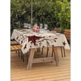 thumbnail image 3 of Outdoor Tablecloth with Umbrella Hole for Patio/Picnic/Party/Camping, Vintage Country Waterproof Table Cloth Rectangle Table Cover Washable, Vintage Rustic Texas Stars Plants Branch (54"x 80"), 3 of 8
