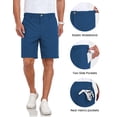 thumbnail image 3 of Little Donkey Andy Men's Bermuda 9 Inch Lightweight Quick Dry Stretch Shorts Golf Hiking Blue Heather XL, 3 of 7