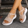 thumbnail image 2 of Khaki Womens Breathable Flat Sandals With Round Toe And Elastic Band For Spring Summer Comfortable Wear, 2 of 9