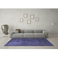 thumbnail image 3 of Ahgly Company Machine Washable Indoor Square Oriental Blue Modern Area Rugs, 4' Square, 3 of 4