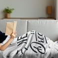 thumbnail image 3 of Saying Soft Flannel Fleece Throw Blanket, Never Stop Dreaming Inspirational Word of the Day Cursive Handwriting, Cozy Plush for Indoor and Outdoor Use, 50" x 60", Dark Night Blue White, by Ambesonne, 3 of 5