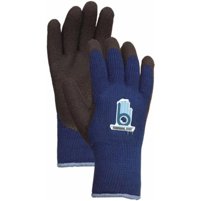 LFS Medium Blue Thermal Knit Gloves with Rubber Palm