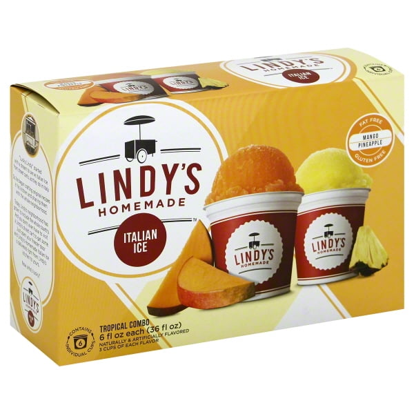 Lindy's GlutenFree Tropical Combo Italian Ice, 6 Fl Oz, 6 Ct