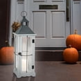 thumbnail image 6 of 2PCS Wooden Candle Hurricane Luxury Lanterns With Led Candle ， For Table Top,Wall Hanging, Or Garden Display, Indoor & Outdoor Use, Extra Large，White，Indoor & Outdoor Use, 6 of 7